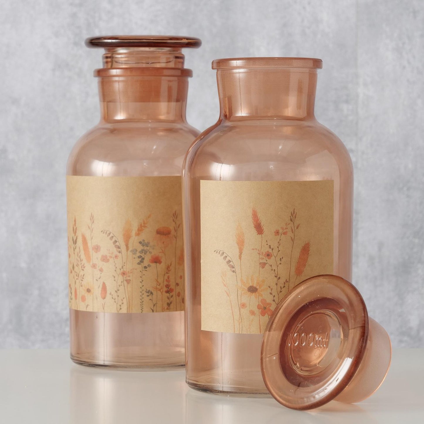 Boltze home apothekers fles kornelia 10xh22cm glas