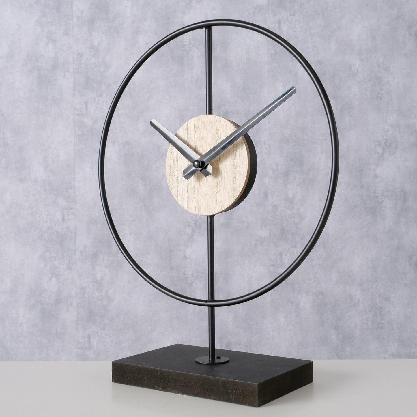 Boltze home tafelklok lumba h31cm, ijzer, mat zwart 26x10x31cm