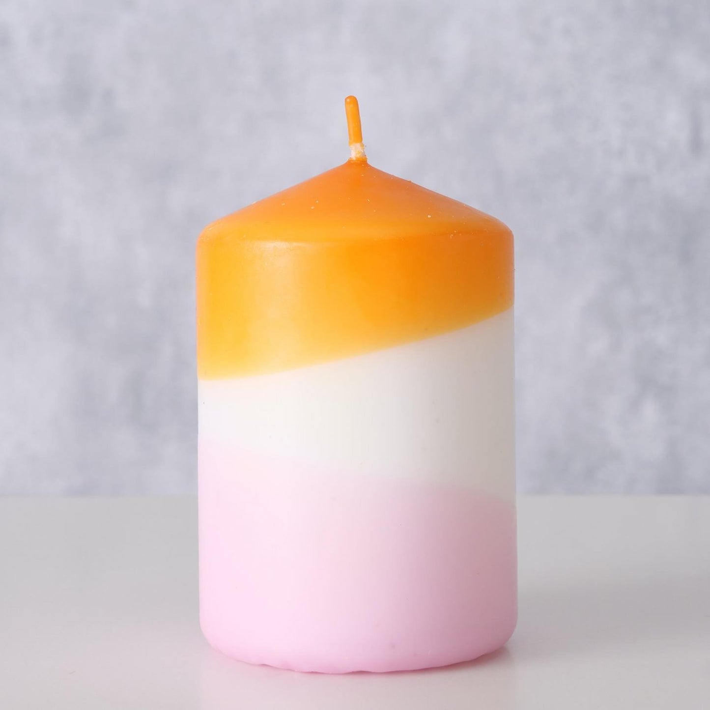 Boltze home kaars splash h9cm dia 6cm dip dye kleuren oranje lila