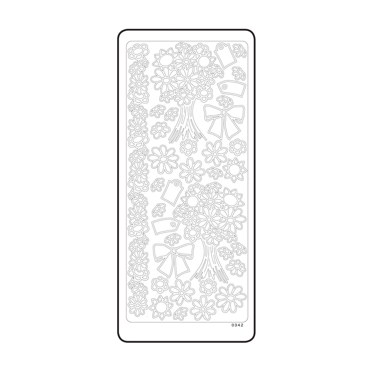 Vaessen creative • sticker 10x23cm 10pcs goud bloemen