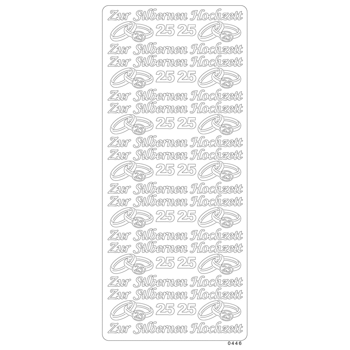 Vaessen creative • sticker 10x23cm 10pcs goud zur silbernen hochzeit