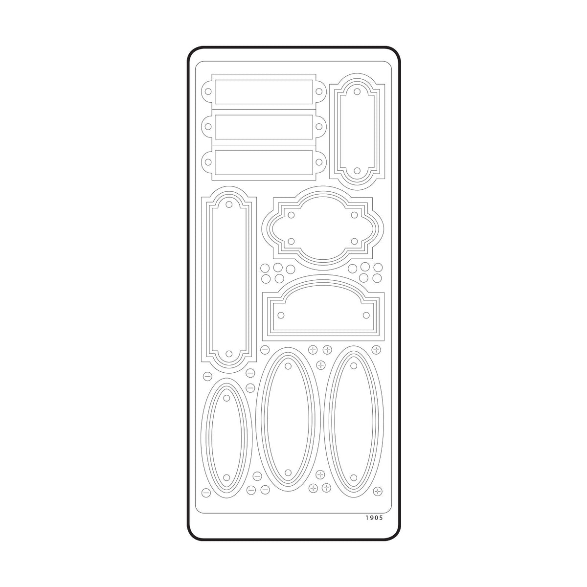Vaessen creative • sticker 10x23cm 10pcs zilver labels