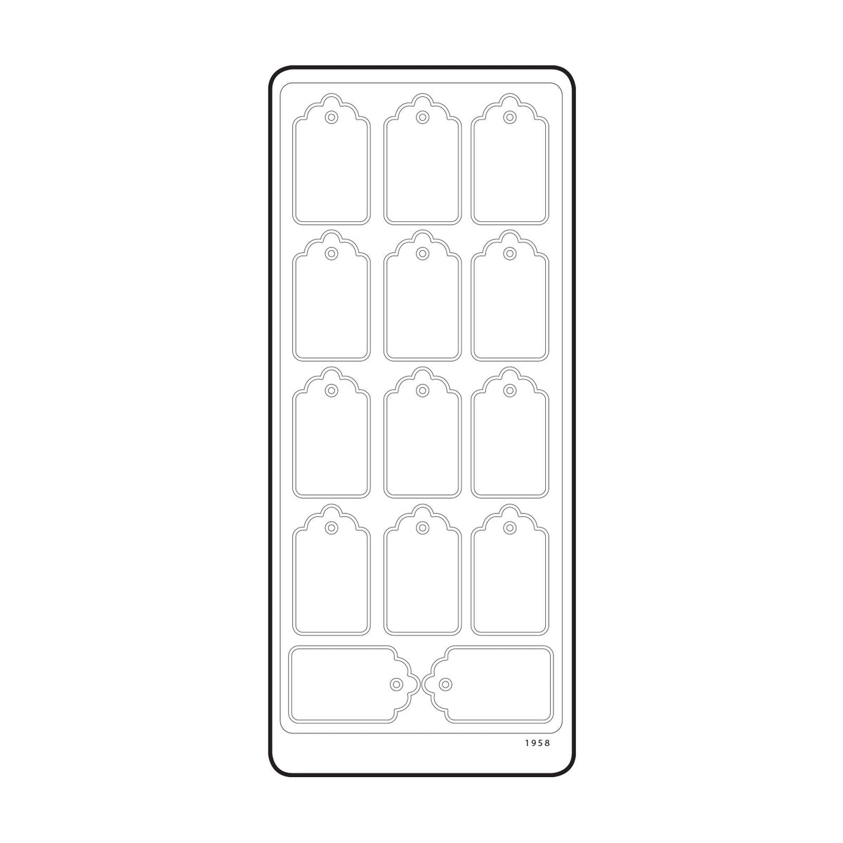 Vaessen creative • sticker 10x23cm 10pcs zilver labels