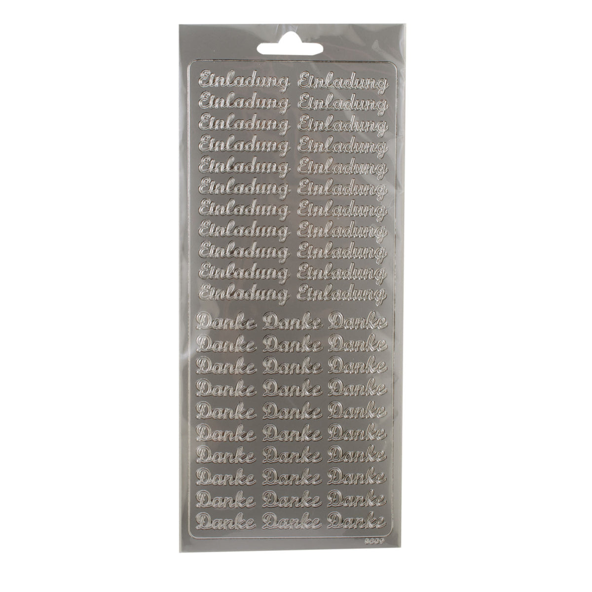 Vaessen creative • sticker 10x23cm 10pcs zilver danke - einladung