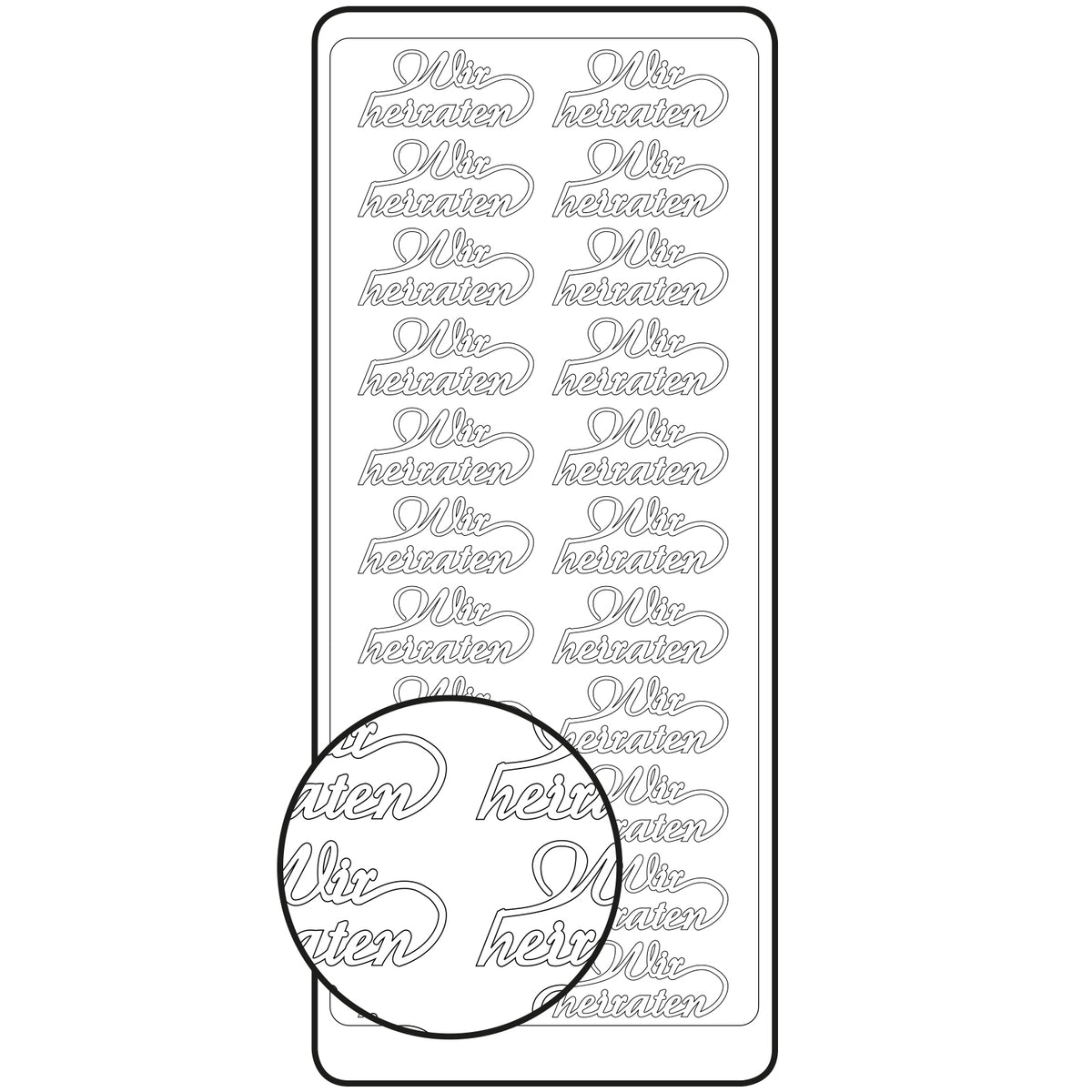 Vaessen creative • sticker 10x23cm 10pcs goud wir heiraten