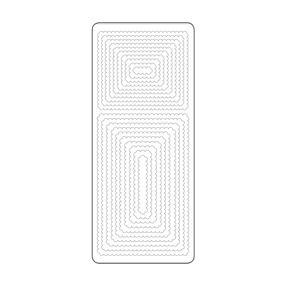 Vaessen creative • sticker 10x23cm 10pcs zilver kaders rechthoeken