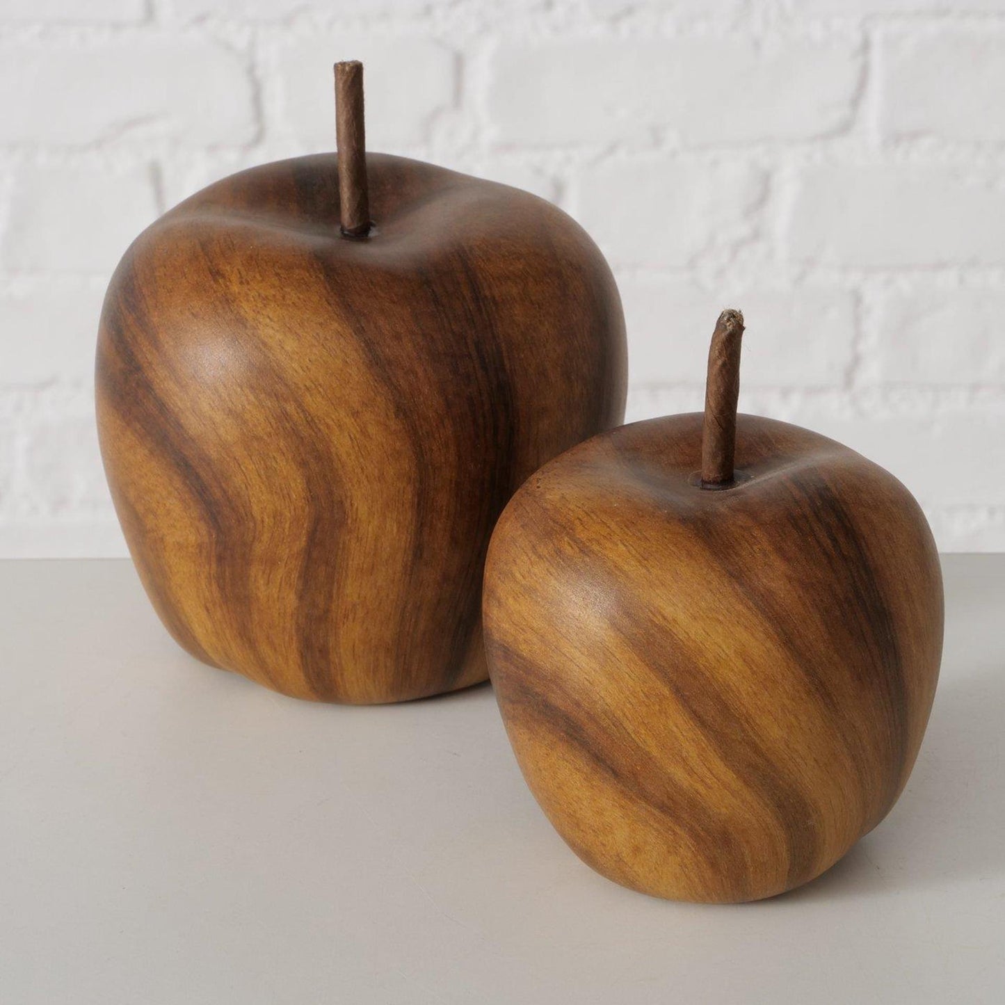 Boltze home deco appel bruin wilhelmy set van 2 stuks ø8,5-11,5cm h11-14cm
