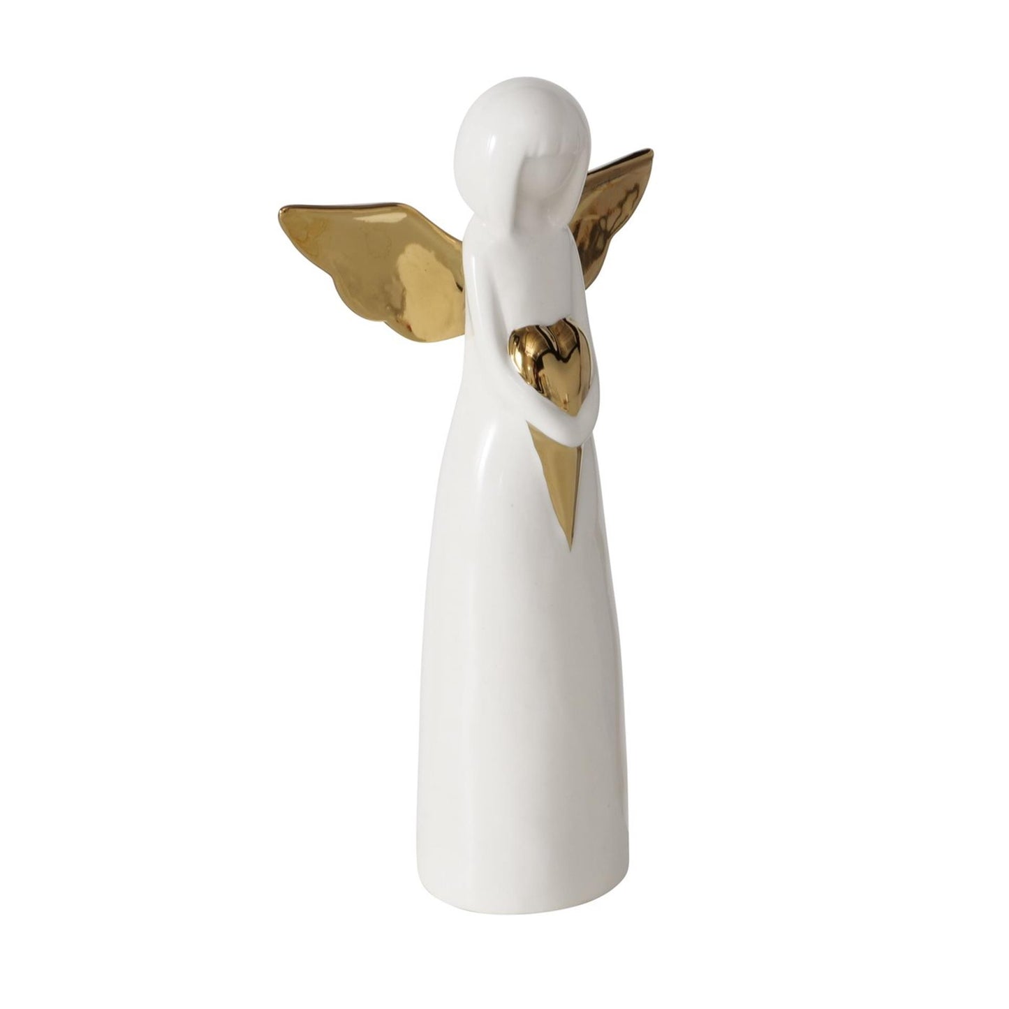 Boltze home engelfiguur tatjana porselein h25cm wit goud