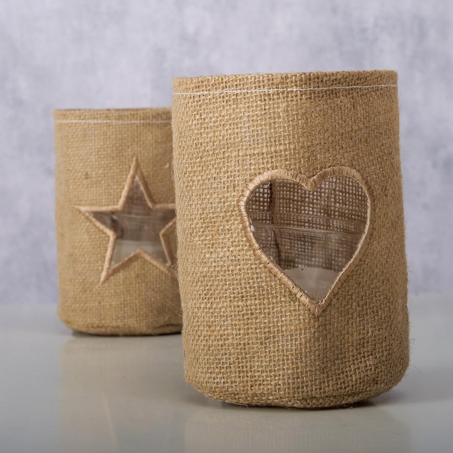 Boltze home windlicht finia helder glas, jute øh15cm