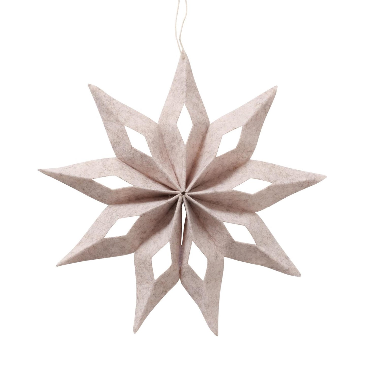 Boltze home kerstster kassio dia.30cm vilt creme beige