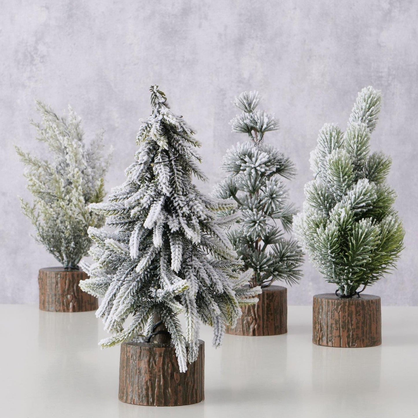 Boltze home kunstkerstboom tanne met led ø16xh28cm 4 assorti