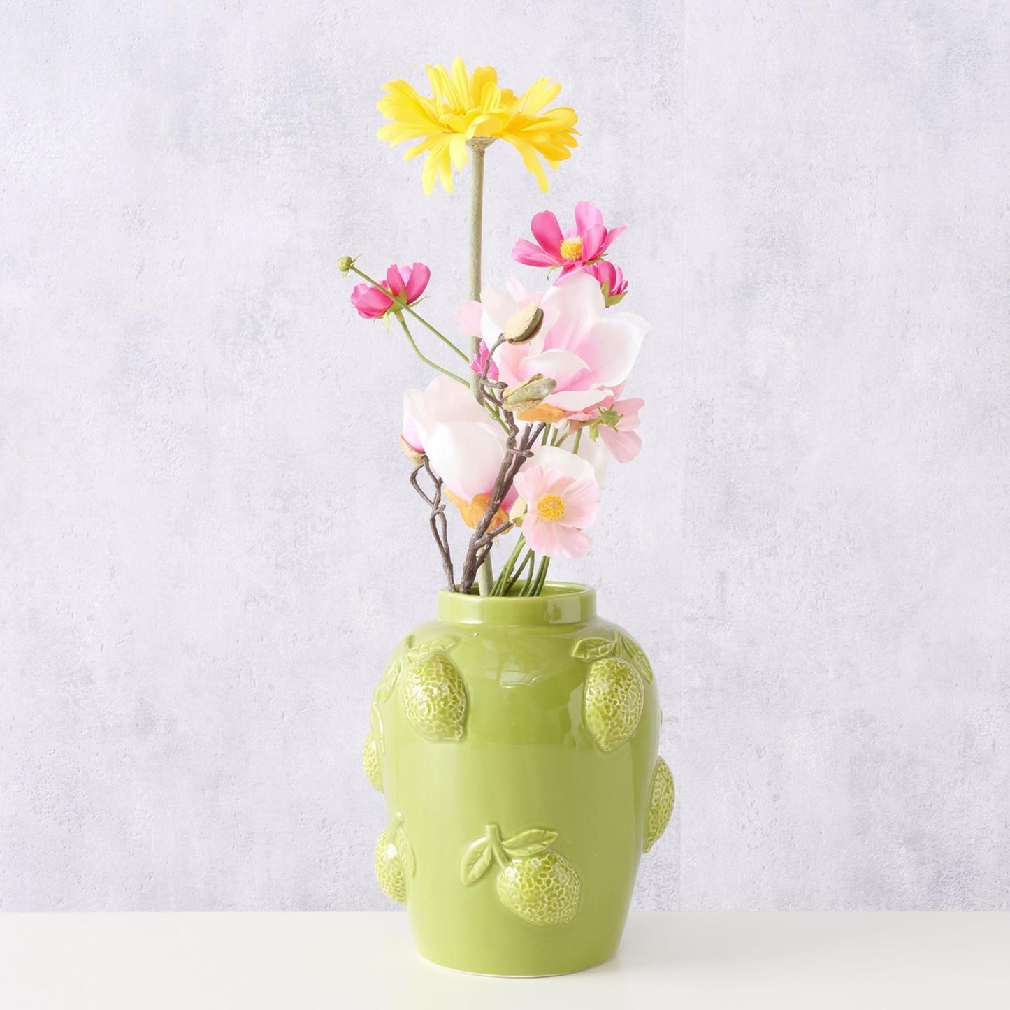 Boltze home vaas lime dia18x20,5cm porselein citrus