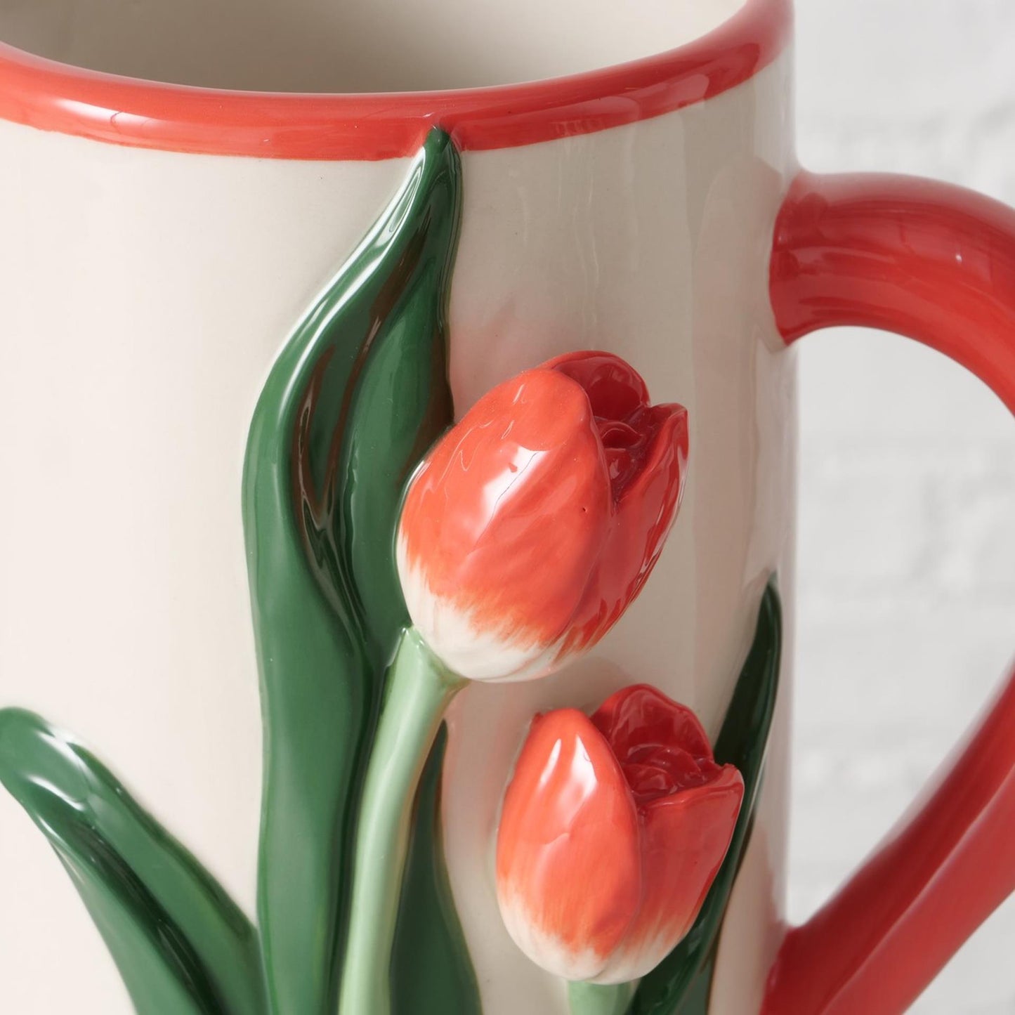 Boltze home schenkkan tulp 1100 ml 15x12x18,3cm porselein