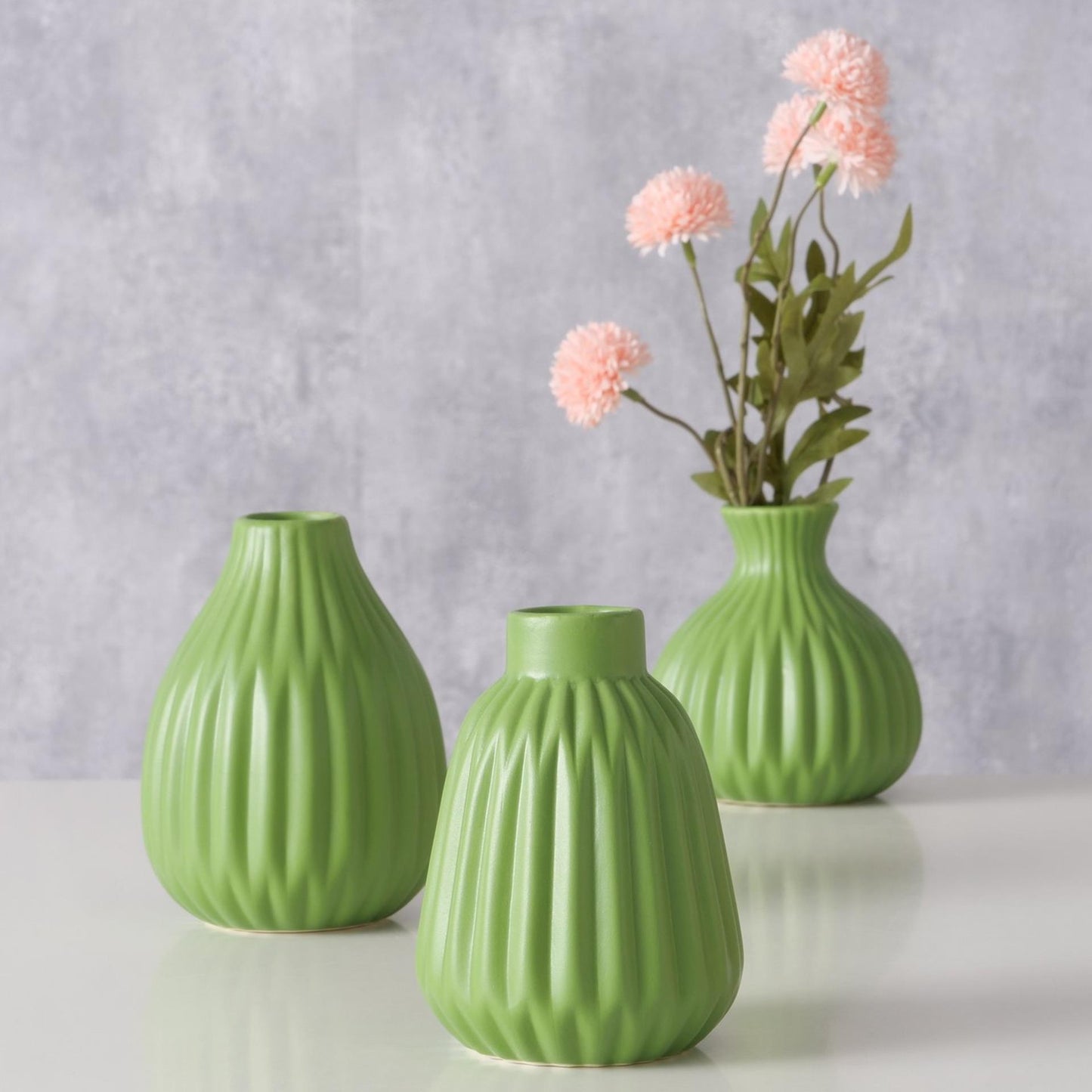 Boltze home vaas esko dia10x11cm keramiek groen in 3 uitvoeringen