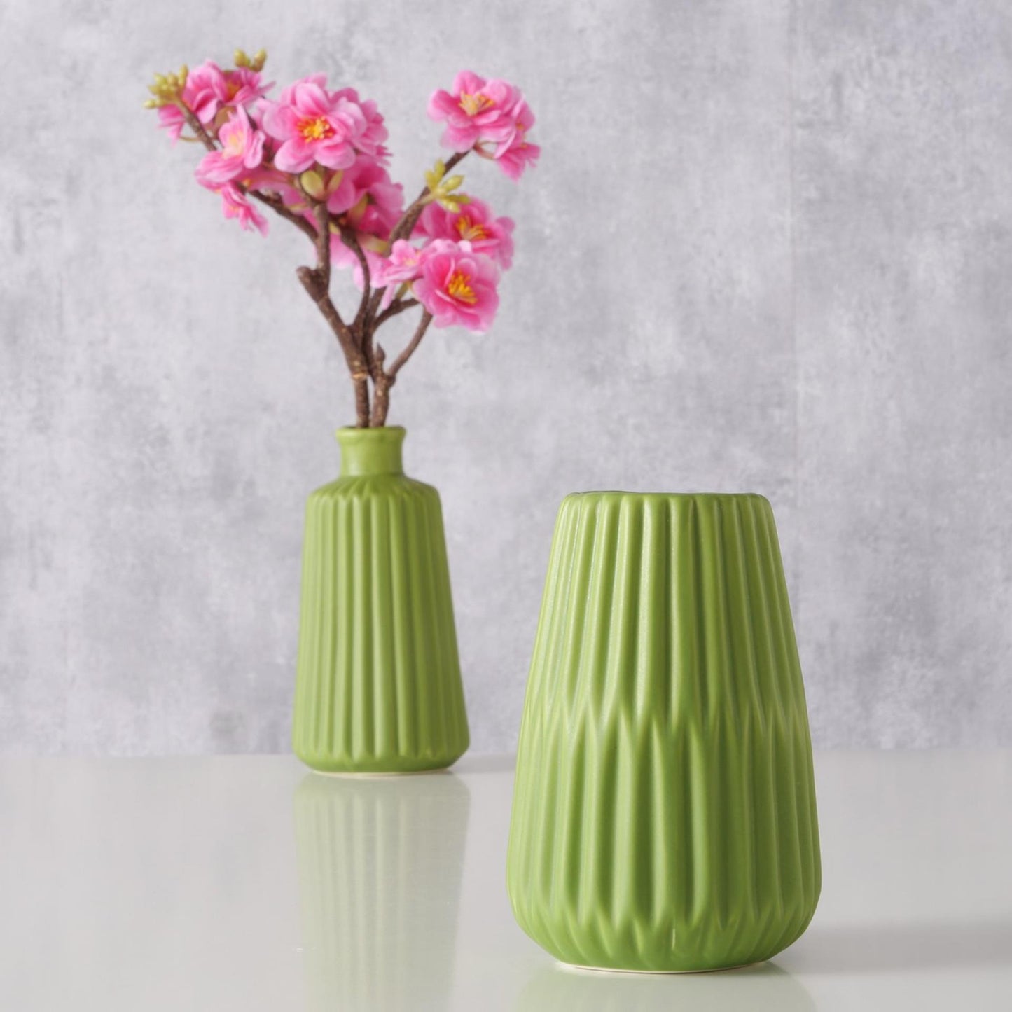Boltze home vaas esko dia10x17cm keramiek groen