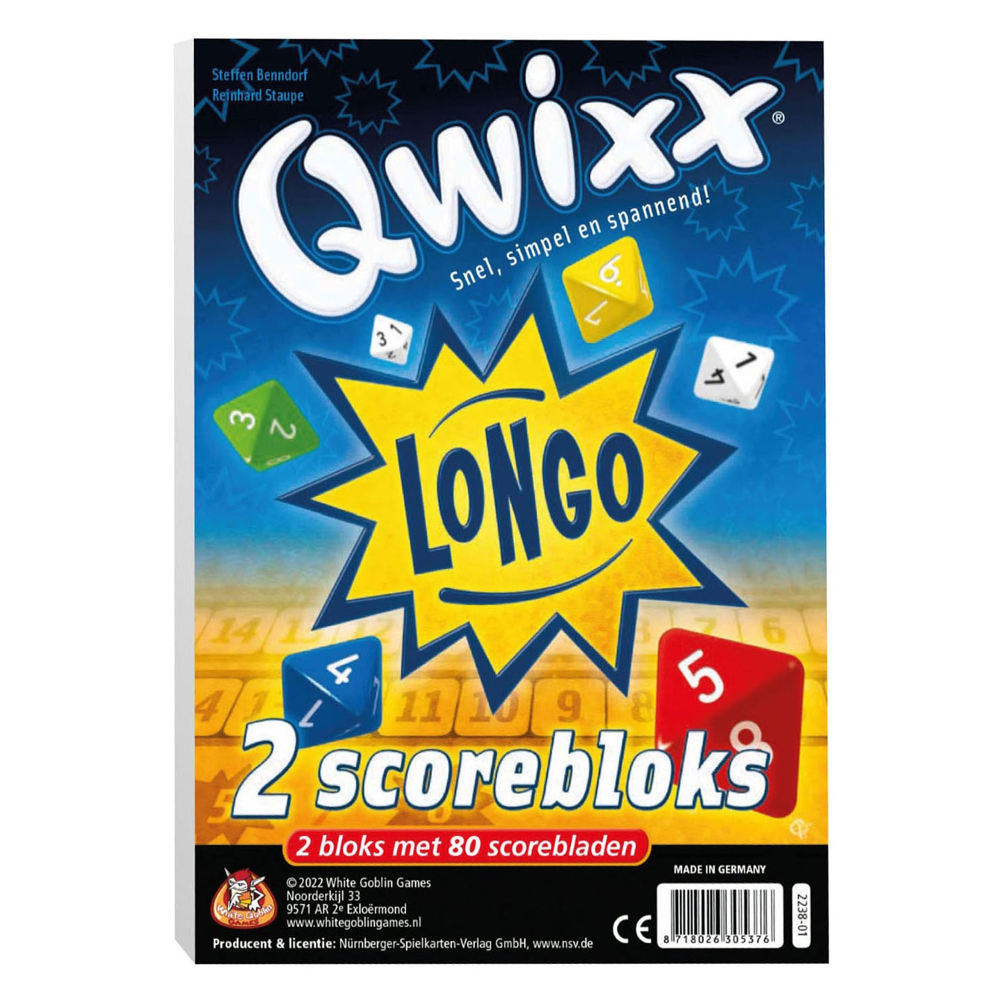 White goblin games qwixx longo bloks (extra scoreblocks)