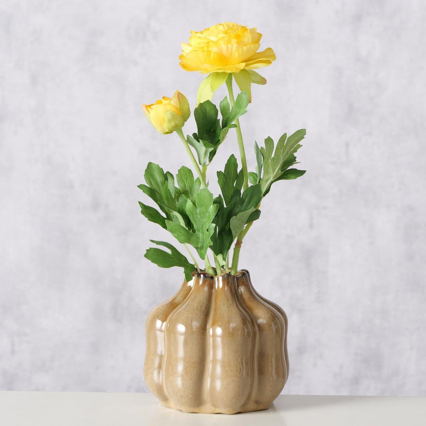 Boltze home vaas aurelia bruin ø12,5xh11,3cm