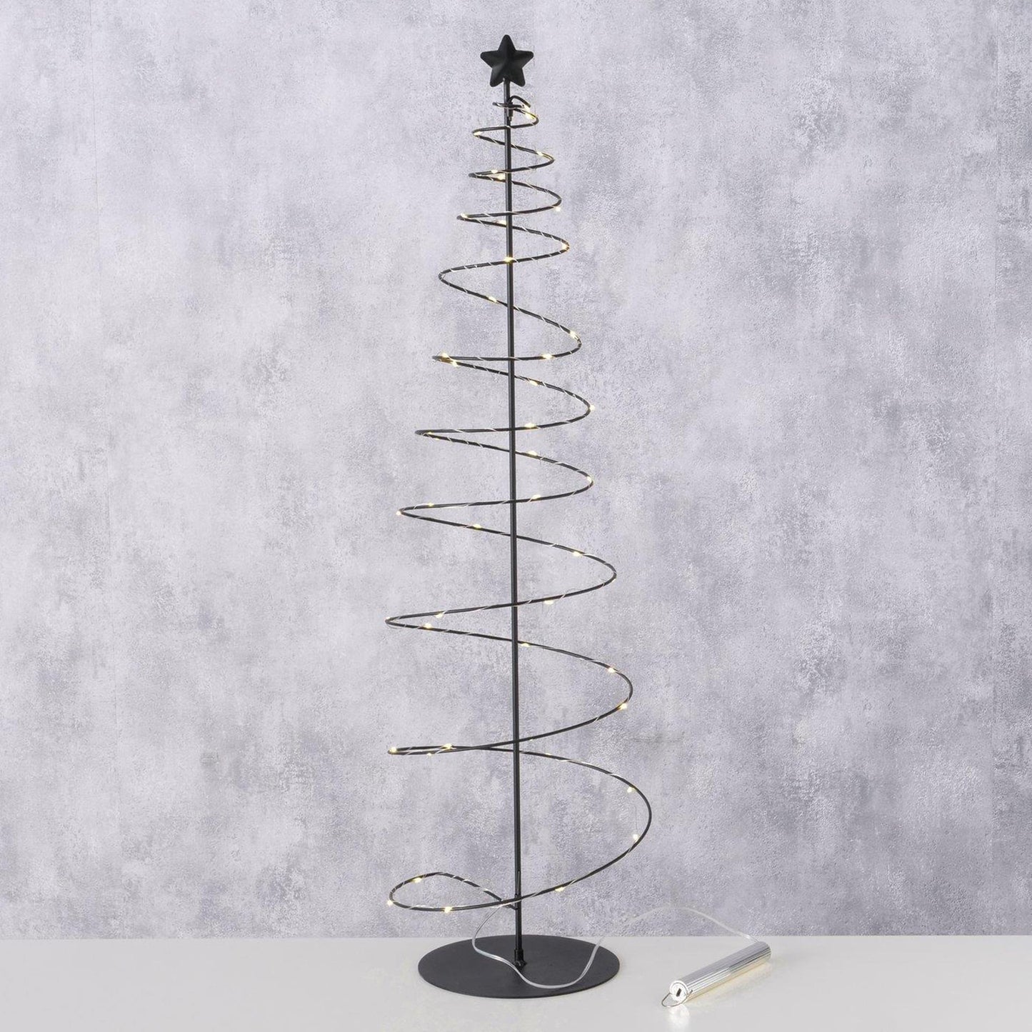 Boltze home kerstboom saturn metaal led zwart ø22xh81cm