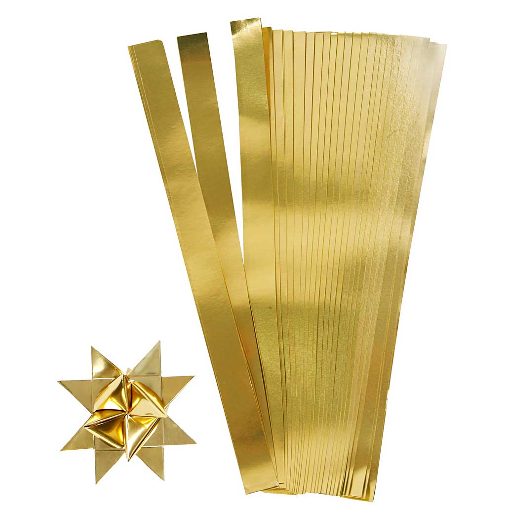 Vlechtstroken, l: 45 cm, d 4,5 cm, b: 10 mm, goud, 100 stroken 1 doos