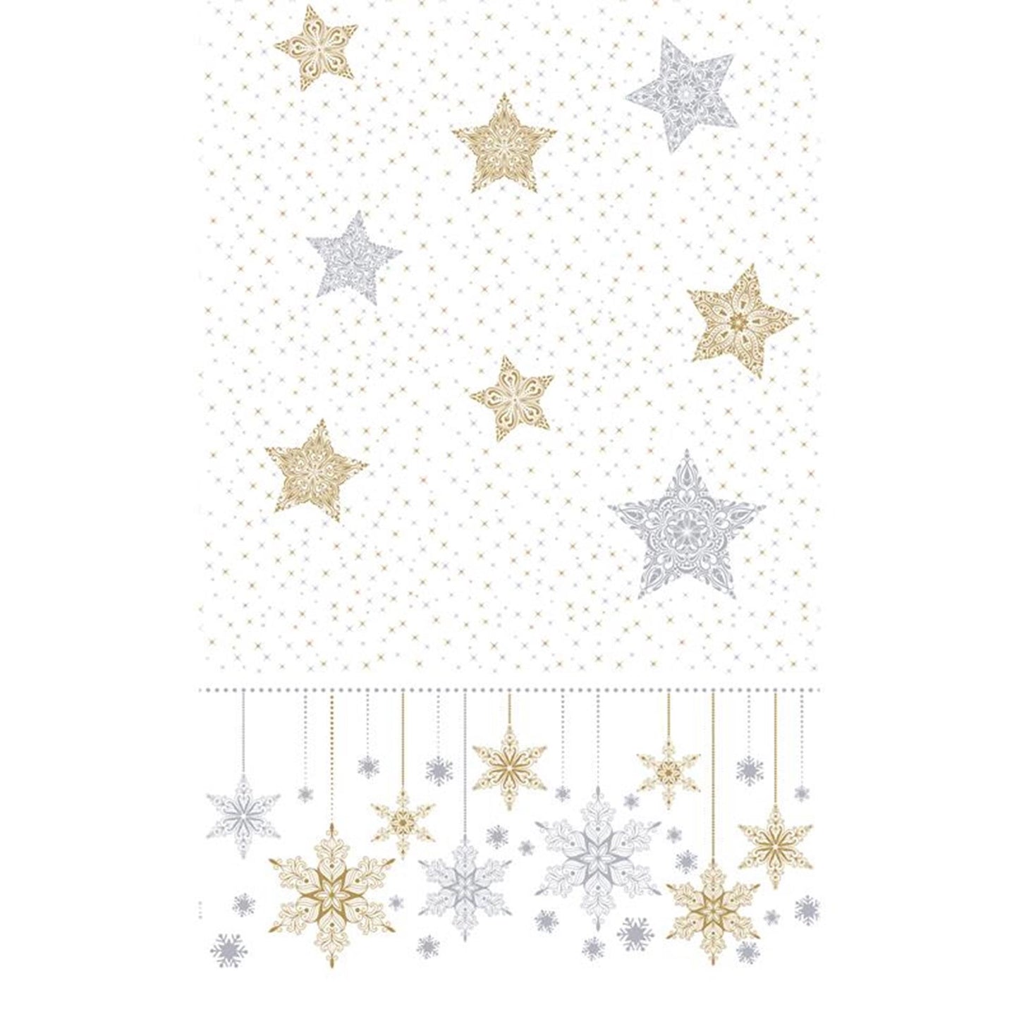 Duni tafellaken snowstars white 138x220cm