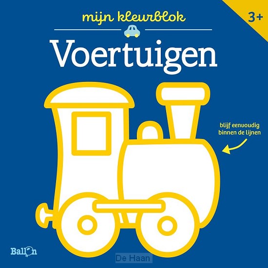 De ballon kleurblok junior - voertuigen dikke lijnen 3+