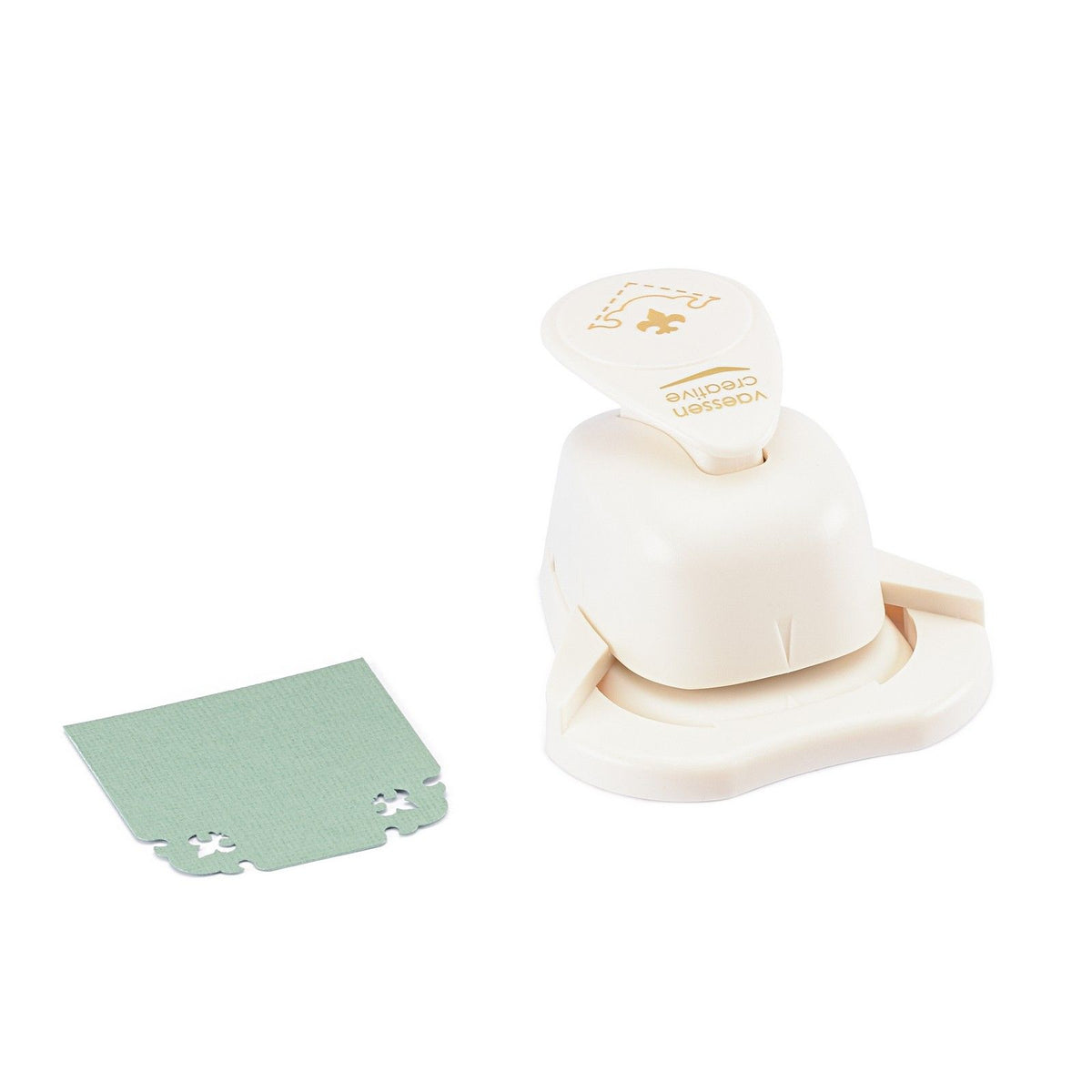 Vaessen creative • hoekpons lelie met sierrand 1,8x2,2cm