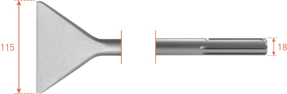 Rotec sds max spadebeitel 115x350mm