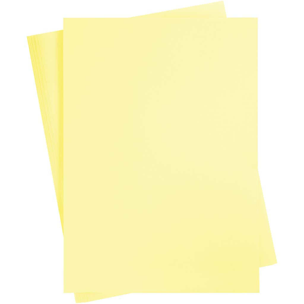 Gekleurd karton, a2, vel 420x594 mm, 180 gr, lichtgeel, 10 vel 1 doos