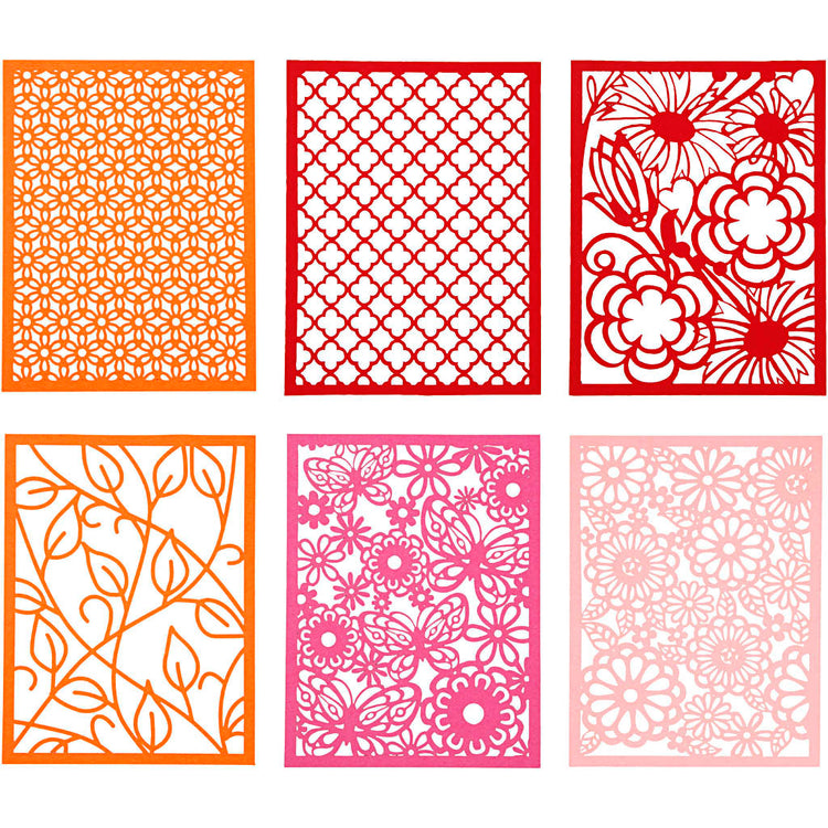 Kartonblok, a6, vel 104x146 mm, 200 gr, oranje, roze, rood, roze, 24 stuk 1 doos