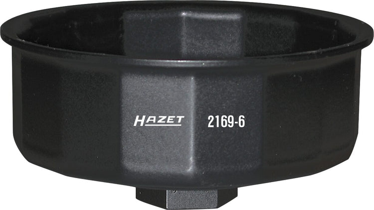 Hazet oliefitersleutel 2169-6 · 1 2 inch (12,5 mm) vierkant hol · buiten-16-kant-profiel · sw 86 mm