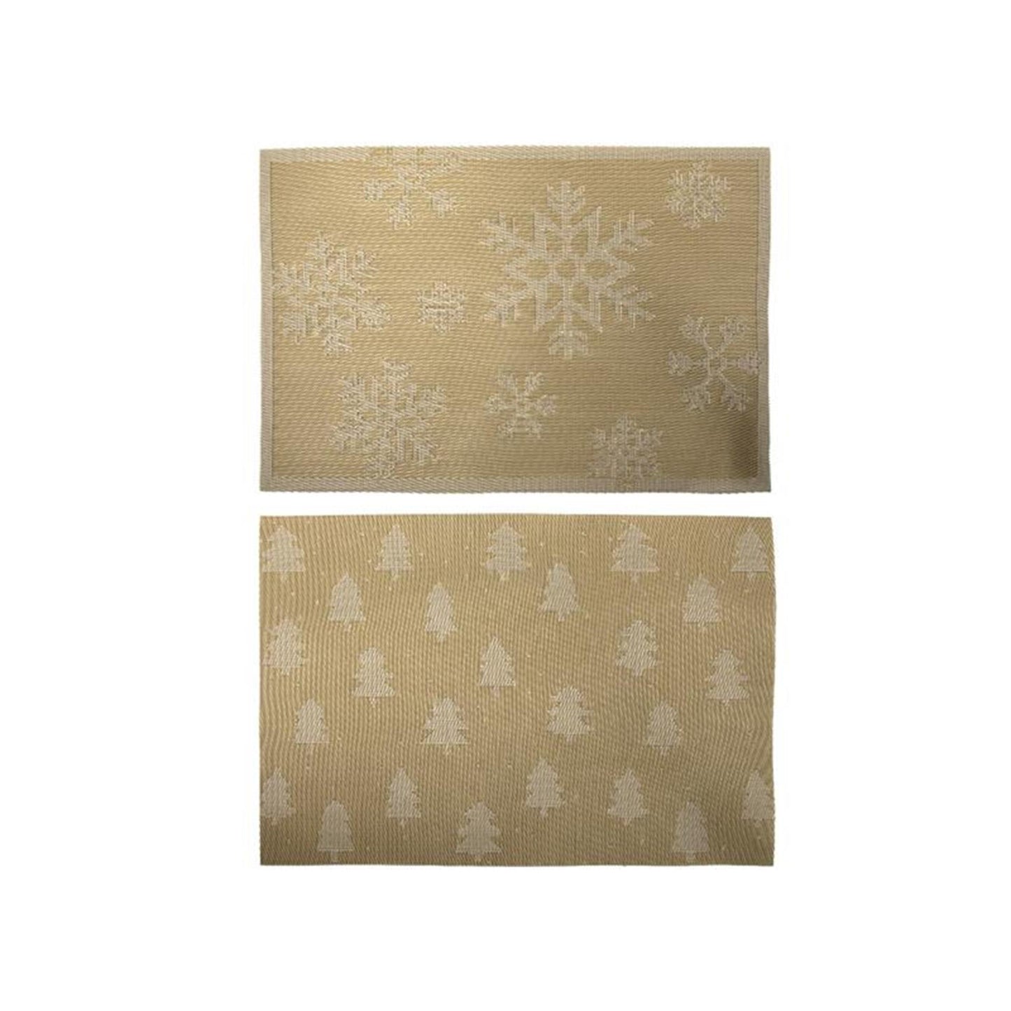 Svenska living placemat 30x45cm goud met sneeuwvlok of kerstboom