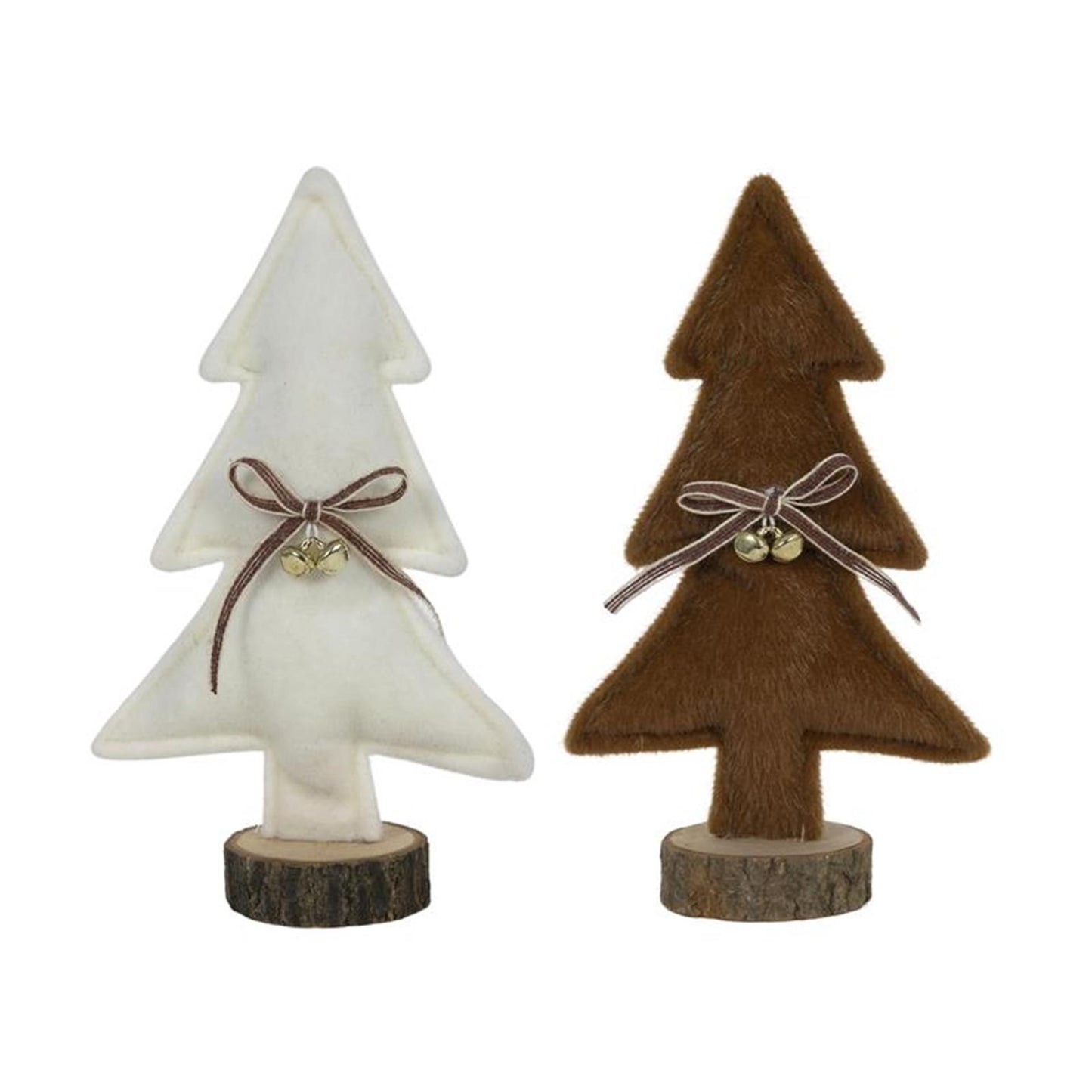 Svenska living kerstboom suede look 23cm wit bruin