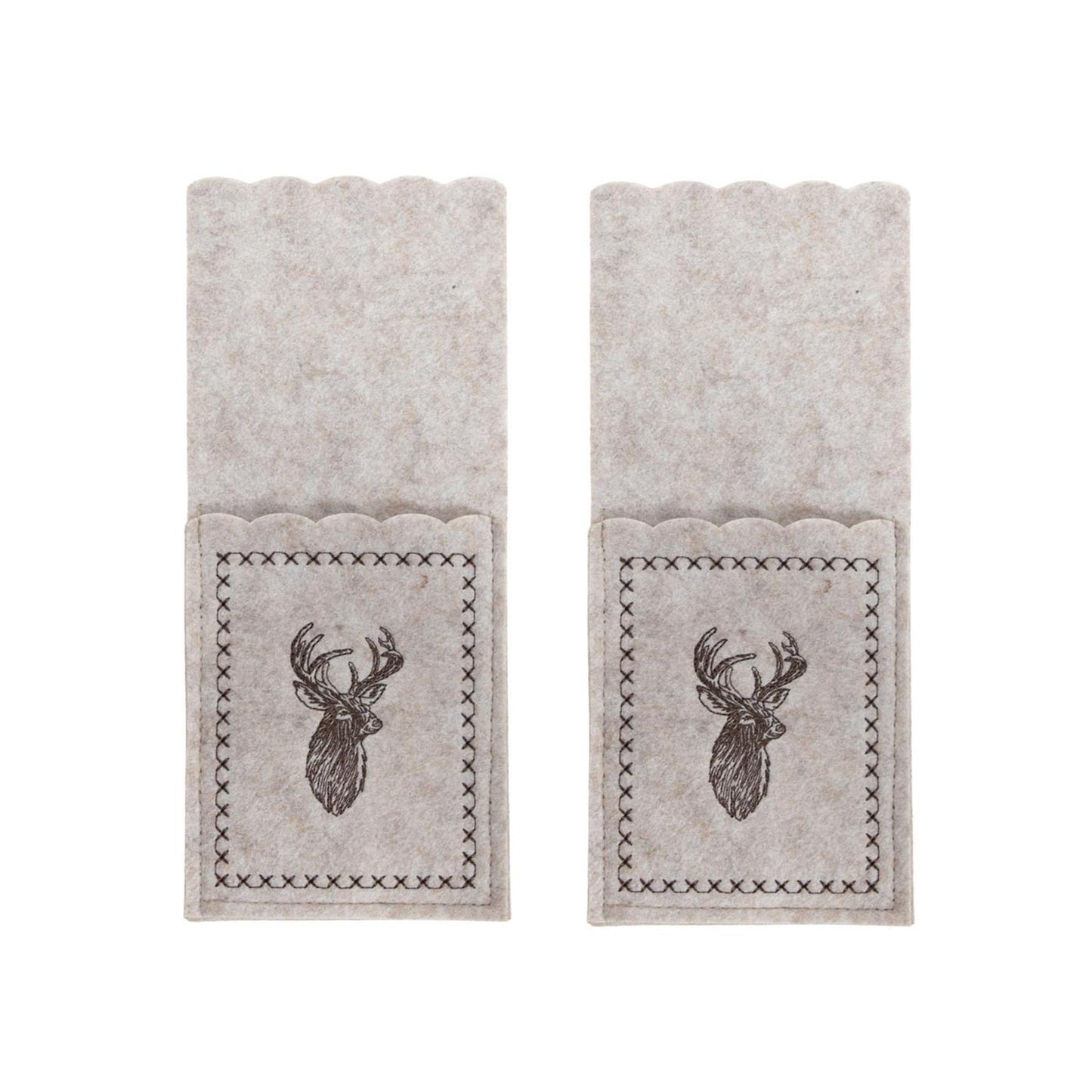 Svenska living bestekzakje rendier vilt beige set a 2 stuks 23x10cm