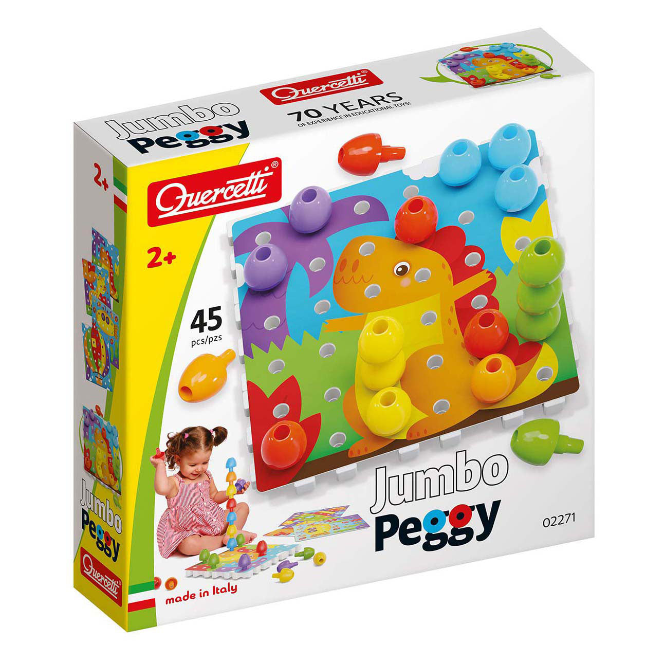 Quercetti stapelspel jumbo peggy junior karton 45-delig