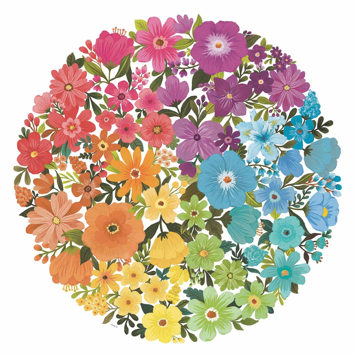 Ravensburger round puzzle circle of colors flowers - legpuzzel - 500 stukjes