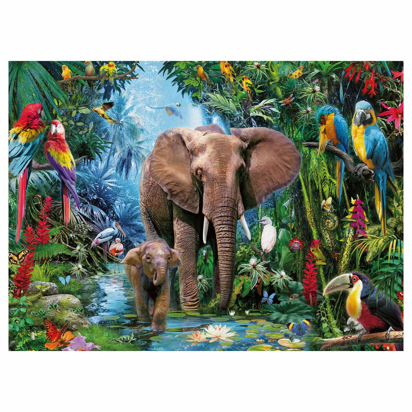 Ravensburger puzzel olifanten in de jungle - legpuzzel - 150xxl stukjes