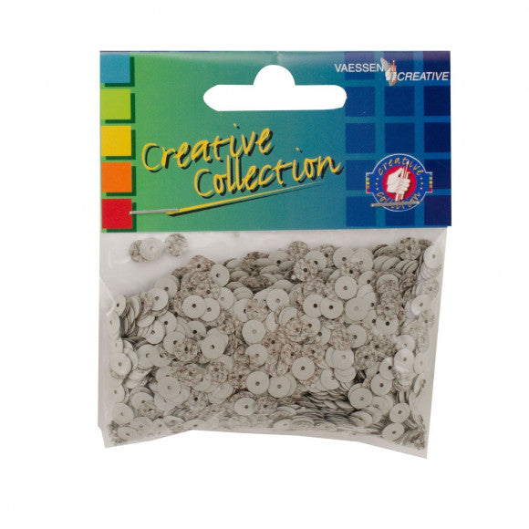 Vaessen creative • pailletten eco 6mm 20g lichtgrijs