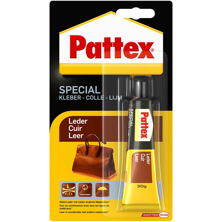Pattex special leerlijm 30g | leerlijm voor fexibel hechtende ondergronden | transparante lijm voor leer tassen, schoenen en diverse reparaties | reparatie leerlijm voor stijlvol gebruik.
