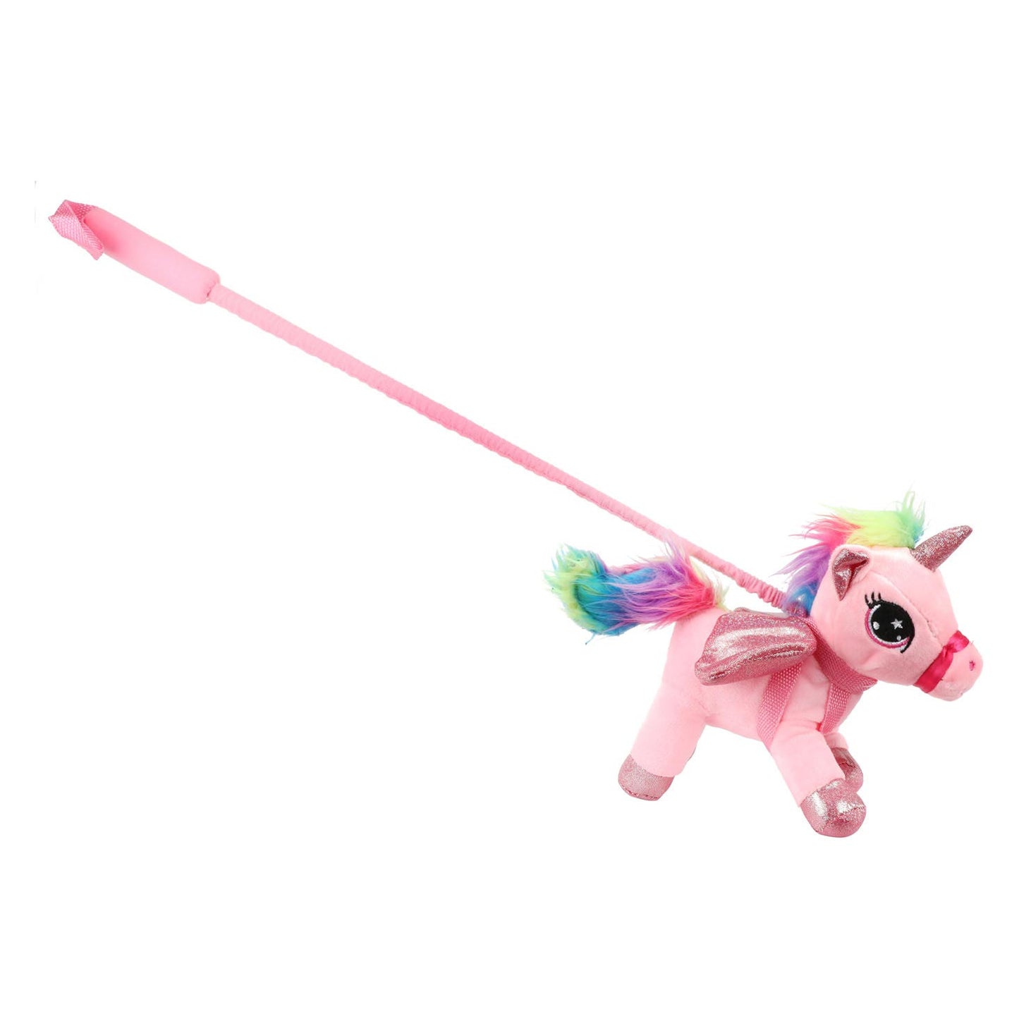 Toi-toys eenhoorn knuffel met loopstok assorti