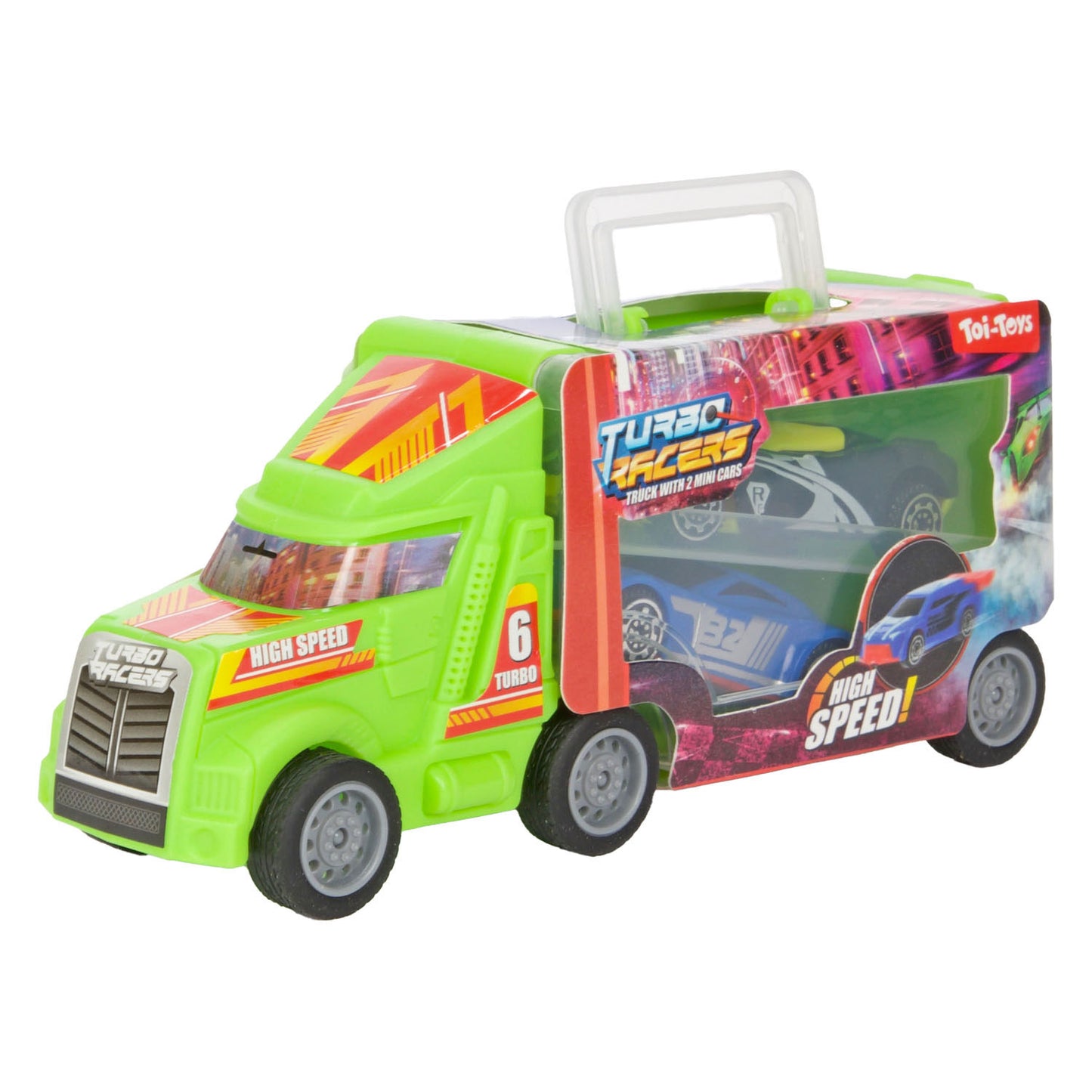 Turbo racers vrachtwagen met raceauto's, 3dlg.