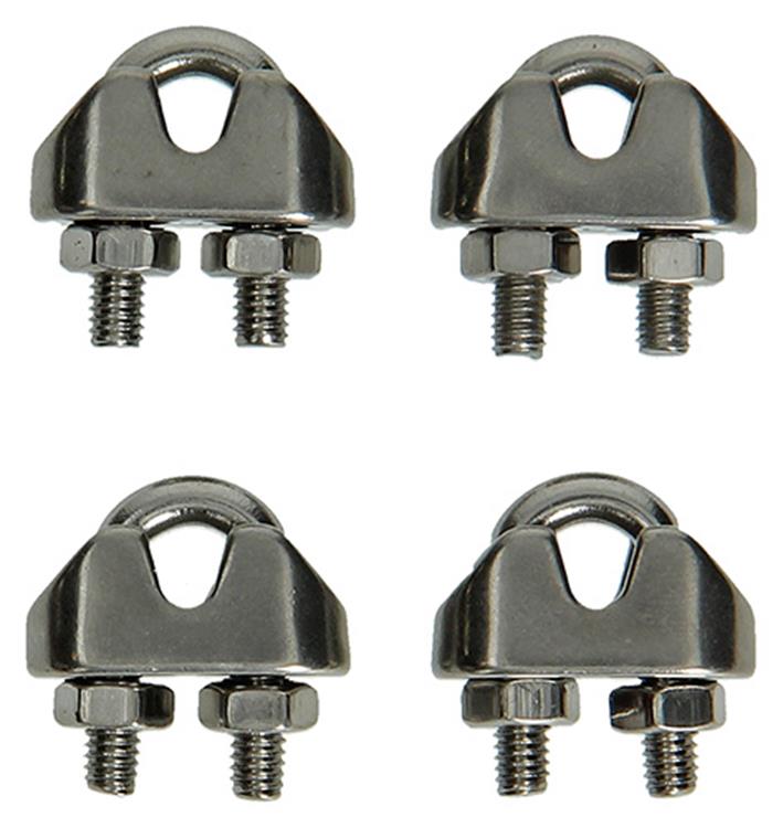 Mack 1008434 - 4 staaldraadklemmen 3mm inox | 10 stuks
