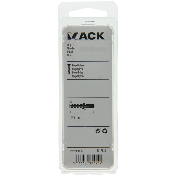 Mack 1017882 - plug polyethyleen 15 st 8 mm | 5 stuks