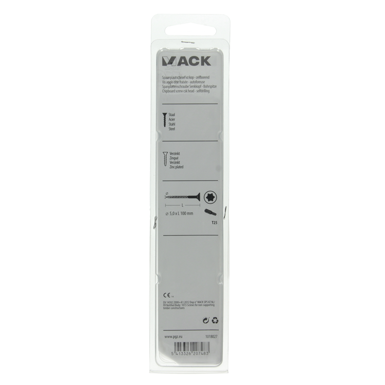Mack 1018027 - spaanplschr.vzkop-zelfb. geelverz. 16 st 5,0 x 100 mm | 5 stuks