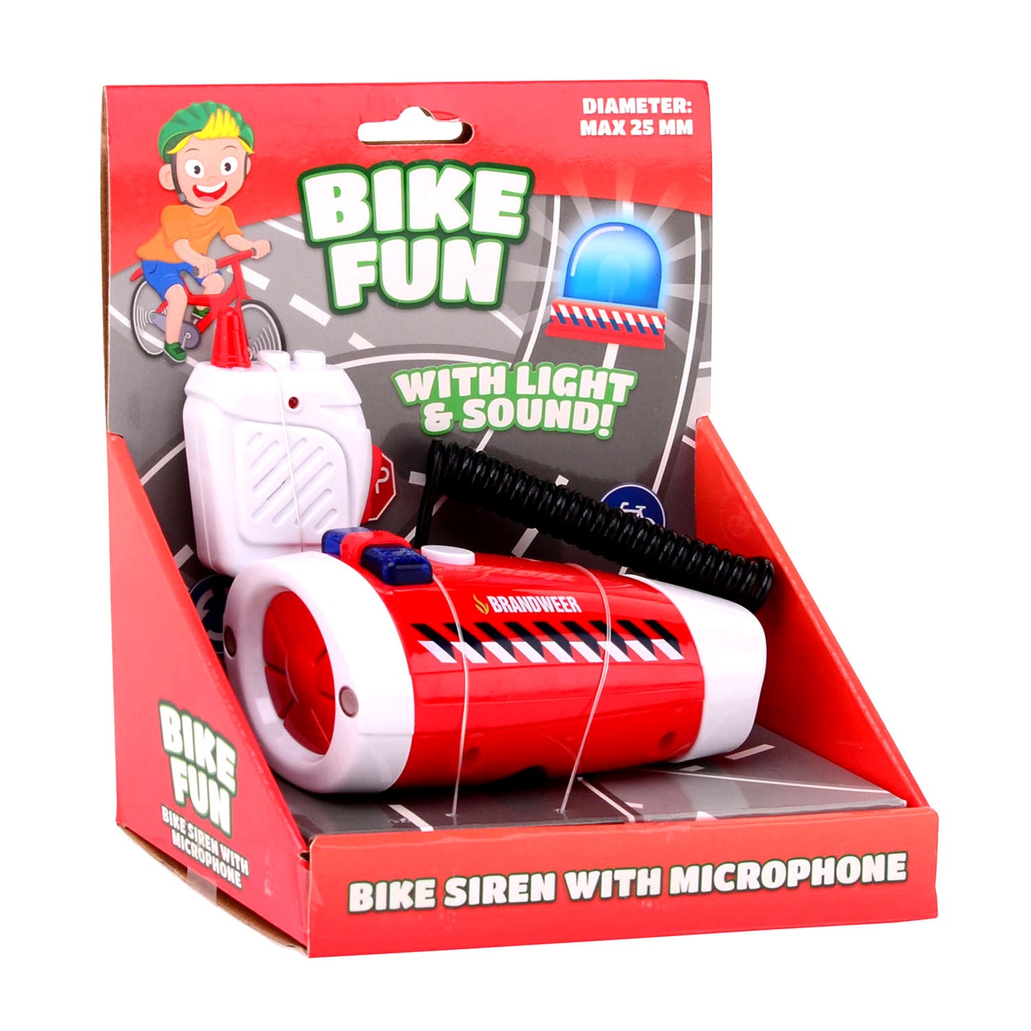 Bike fun sirene zwaailicht brandweer met microfoon