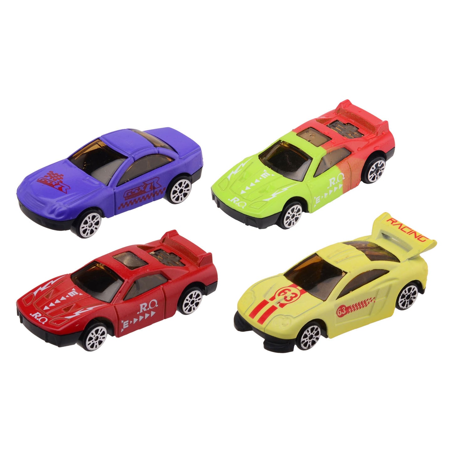 Johntoy kleur veranderende die-cast raceauto, 3st.