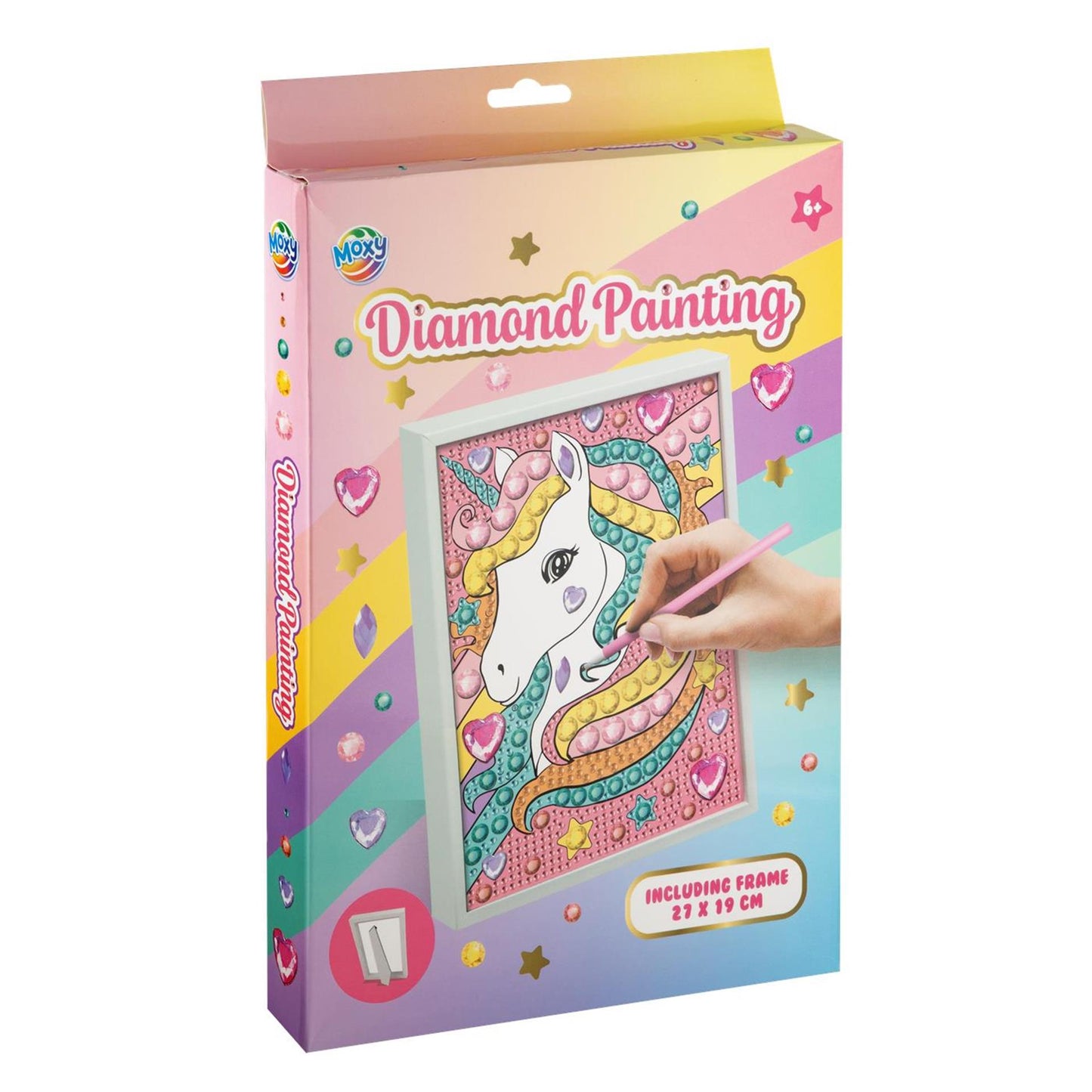 Moxy diamond painting met frame 27x19cm 2 assorti