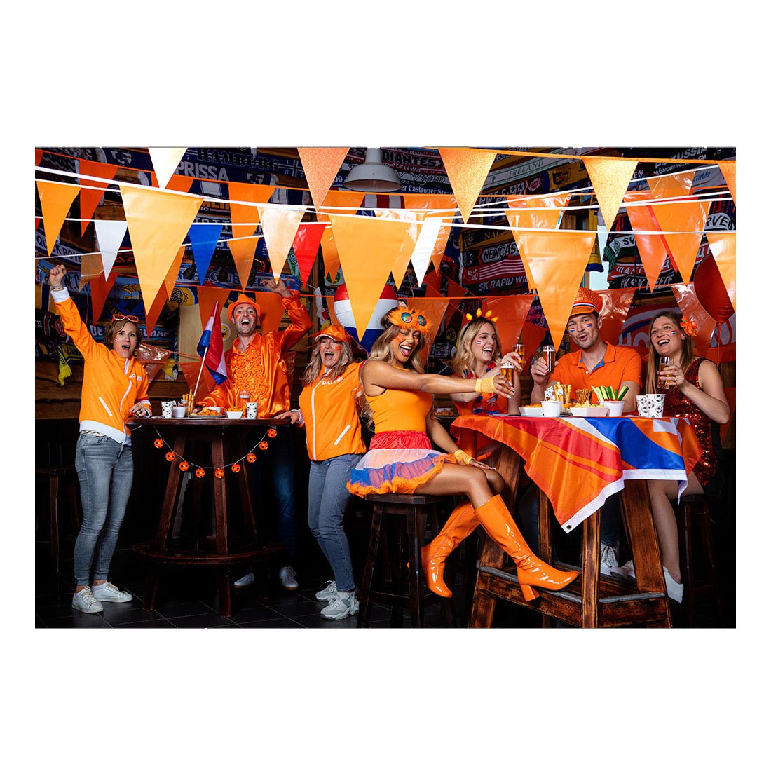 Boland vlaggenlijn oranje rood wit blauw, 10mtr.