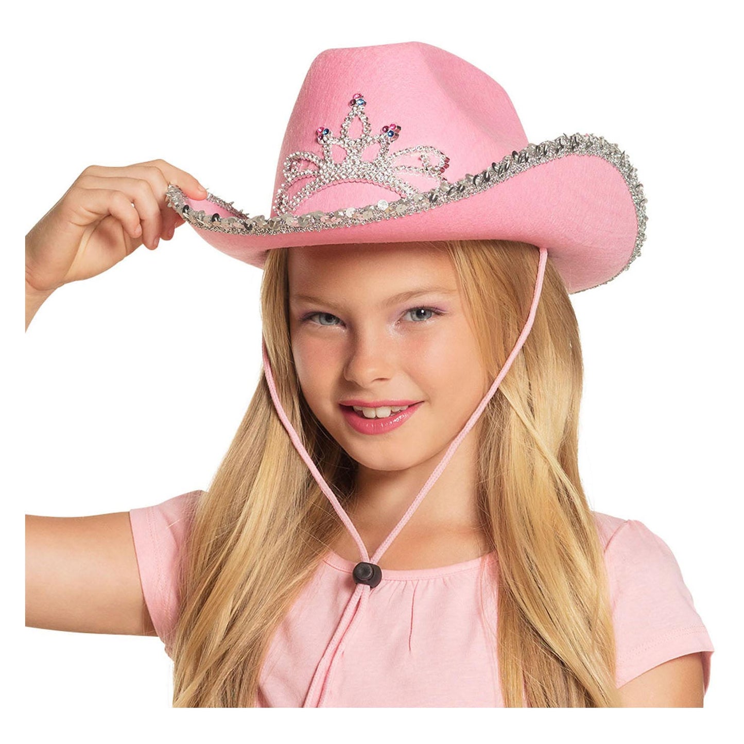 Boland kinderhoed glimmer roze