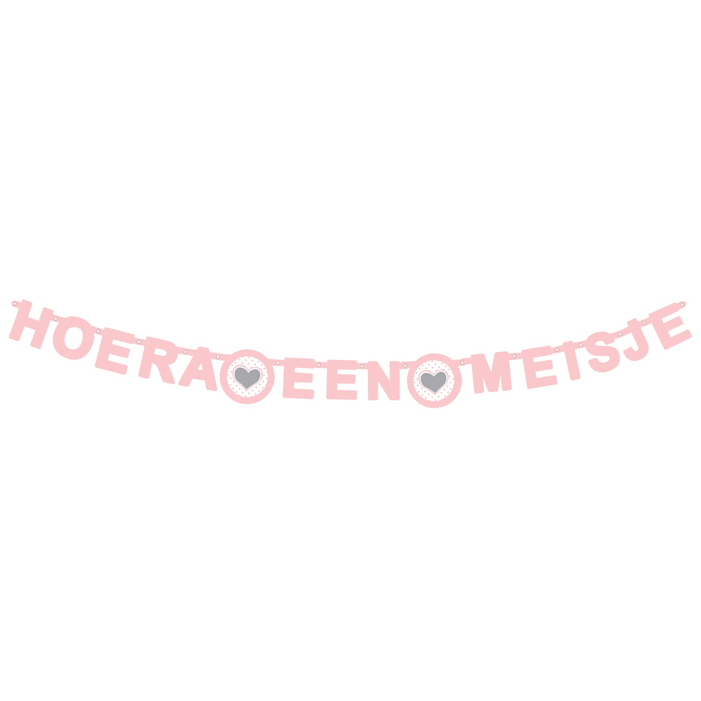 Haza witbaard letterguirlande - hoera een meisje
