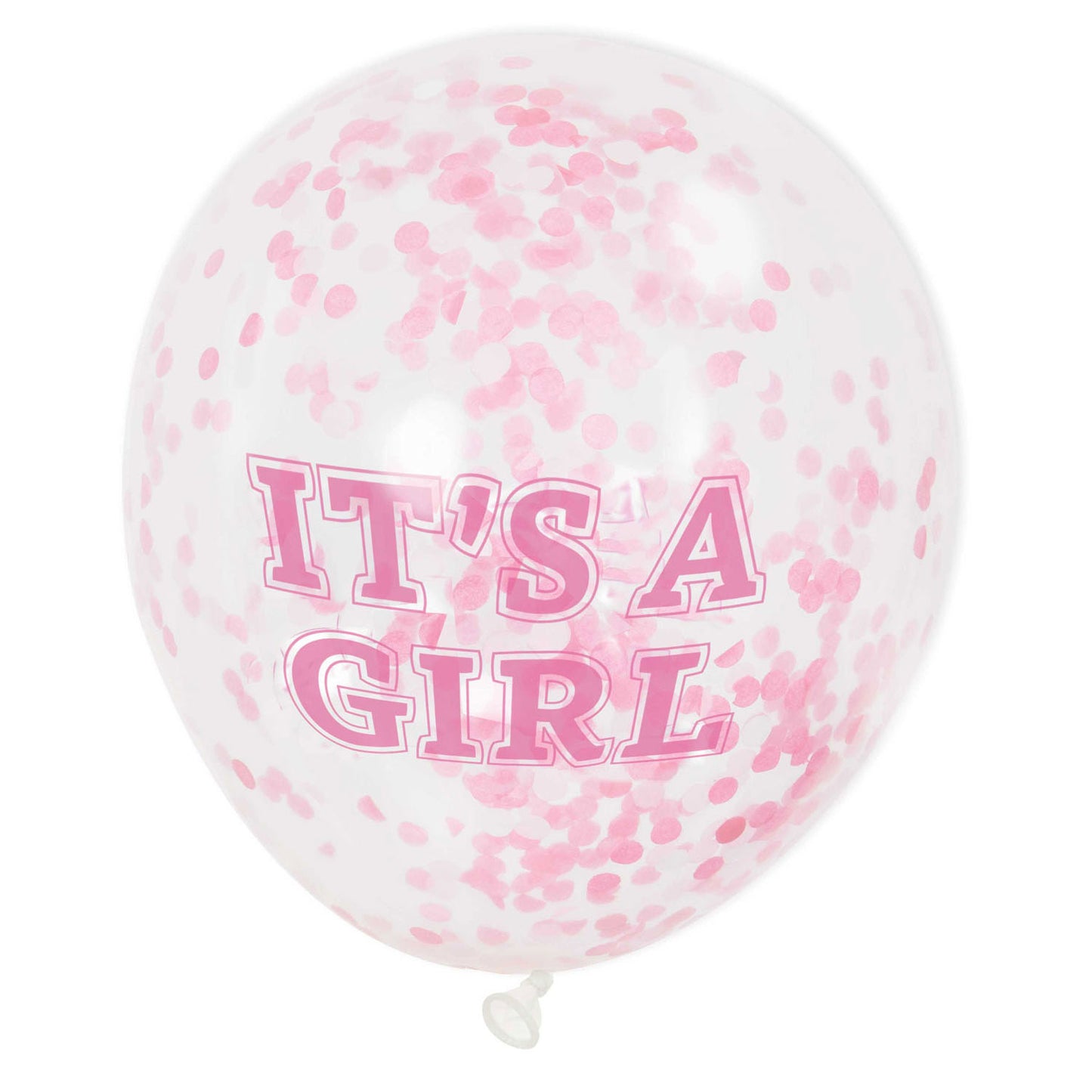 Haza witbaard confetti ballonnen meisje, 6st.